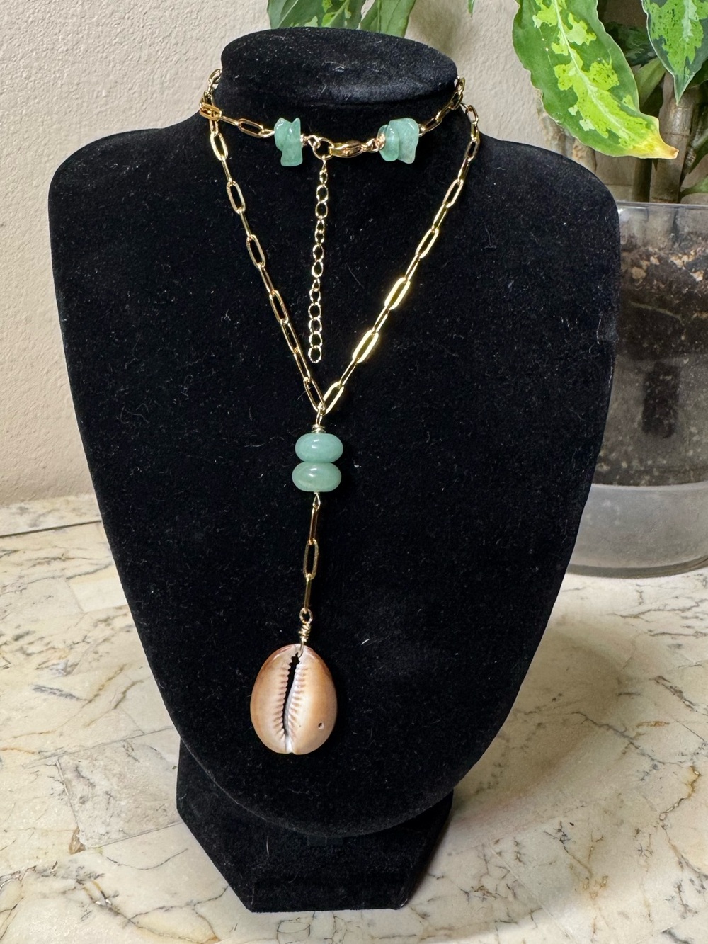 18K Gold filled Necklace With Hawaiian Cowrie Shell- handmade - Picture 5 of 7